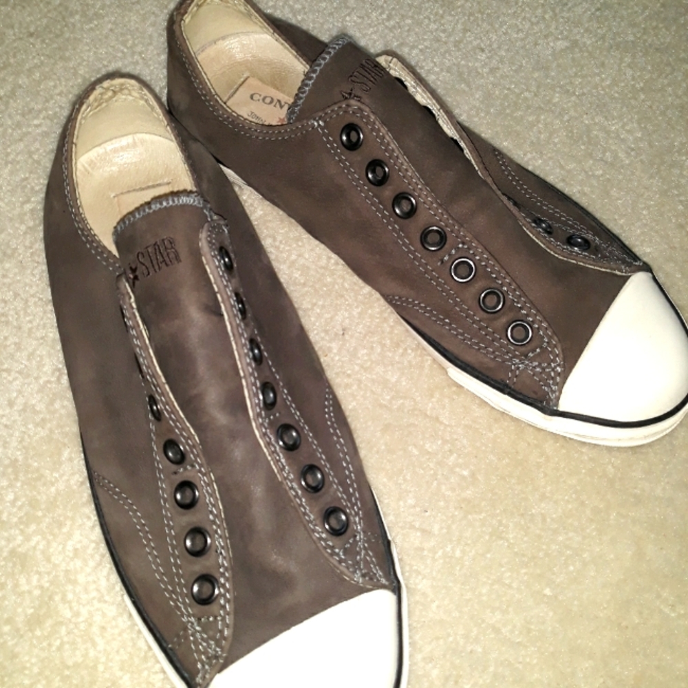 John Varvatos Converse laceless suede tennis shoes. Men's 9.5 and women's 11.5